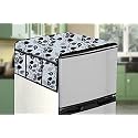 Stylista Refridgerator top Cover Suitable for Samsung RR20C1823U8/HL, 183 Liter Fridge, Dimension (WXD) 65x111 CM, Petals Pattern Grey