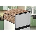 Stylista Refridgerator top Cover Suitable for Samsung RR20C1823U8/HL, 183 Liter Fridge, Dimension (WXD) 65x111 CM, Packed Pattern Yellow