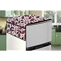 Stylista Refridgerator top Cover Suitable for Samsung RR21C2F25HS/HL, 189 Liter Fridge, Dimension (WXD) 71x109 CM, Ditzy Pattern White