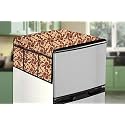Stylista Refridgerator top Cover Suitable for Samsung RR21C2H25S8/HL, 189 Liter Fridge, Dimension (WXD) 71x109 CM, Trellis Pattern Brown