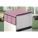 Stylista Refridgerator top Cover Suitable for Samsung RT37C4512BX/HL, 322 Liter Fridge, Dimension (WXD) 65x111 CM, Packed Pattern Pink