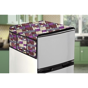 stylista refridgerator top cover suitable for whirlpool if inv cnv 355 340 liter fridge dimension wxd 65x111 cm seamless pattern magenta