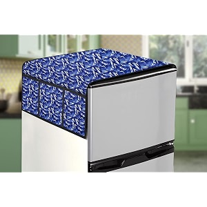 stylista refridgerator top cover suitable for whirlpool if inv cnv 278 265 liter fridge dimension wxd 65x111 cm frieze pattern blue
