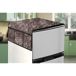 stylista refridgerator top cover suitable for whirlpool 205 wde cls 3s red 184 liter fridge dimension wxd 65x111 cm marble pattern brown