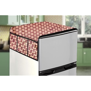stylista refridgerator top cover suitable for whirlpool 205 wde cls 3s red 184 liter fridge dimension wxd 65x111 cm counterchange pattern brick