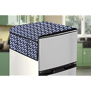 stylista refridgerator top cover suitable for whirlpool 215 vmpro 192 liter fridge dimension wxd 65x111 cm symmetric pattern blue