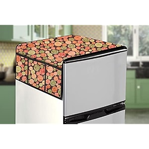 stylista refridgerator top cover suitable for whirlpool if inv cnv 355 340 liter fridge dimension wxd 65x111 cm abstract pattern multi color