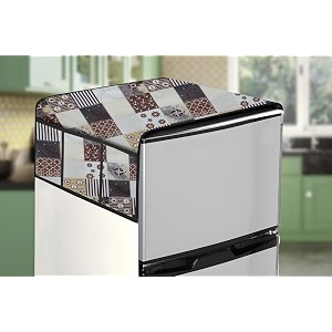 stylista refridgerator top cover suitable for whirlpool if inv elt df278 tl 231 liter fridge dimension wxd 65x111 cm compass pattern grey