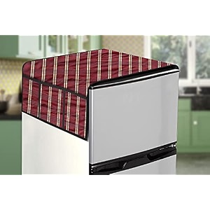 stylista refridgerator top cover suitable for whirlpool 205 wde prm 2s wine 184 liter fridge dimension wxd 65x111 cm plaid pattern red