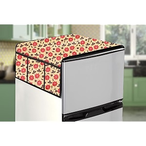stylista refridgerator top cover suitable for whirlpool 205 wde cls 2s 184 liter fridge dimension wxd 65x111 cm sprig pattern multicolor