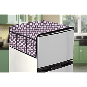 stylista refridgerator top cover suitable for whirlpool 205 wde roy 4s 185 liter fridge dimension wxd 65x111 cm counterchange pattern grey