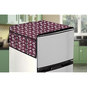 stylista refridgerator top cover suitable for whirlpool 230 impro roy 5s wine 207 liter fridge dimension wxd 71x109 cm floral pattern magenta