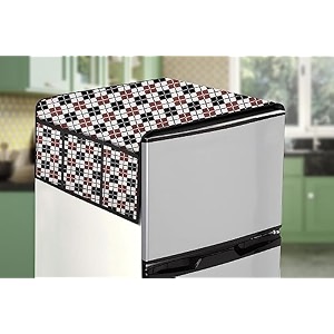 stylista refridgerator top cover suitable for whirlpool 205 wde prm 2s wine 184 liter fridge dimension wxd 65x111 cm checkered pattern grey