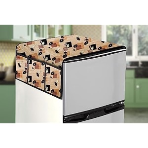 stylista refridgerator top cover suitable for whirlpool 205 wde prm 2s wine 184 liter fridge dimension wxd 65x111 cm lotus pattern beige