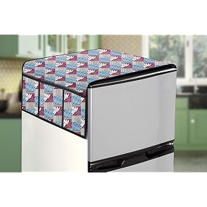 stylista refridgerator top cover suitable for whirlpool 205 wde roy 4s 185 liter fridge dimension wxd 65x111 cm surface pattern grey