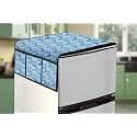 Stylista Refridgerator top Cover Suitable for Whirlpool FP 263D PROTTON Roy, 240 Liter Fridge, Dimension (WXD) 65x111 CM, Surface Pattern Blue