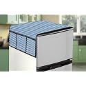 Stylista Refridgerator top Cover Suitable for Whirlpool IF INV CNV 278, 265 Liter Fridge, Dimension (WXD) 65x111 CM, Pin Check Pattern Blue