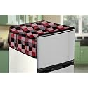 Stylista Refridgerator top Cover Suitable for Whirlpool IF INV ELT DF278 /TL, 231 Liter Fridge, Dimension (WXD) 65x111 CM, Chekered Pattern Red