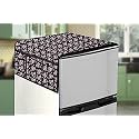 Stylista Refridgerator top Cover Suitable for Whirlpool 205 WDE Roy 4S, 185 Liter Fridge, Dimension (WXD) 65x111 CM, Floral Pattern Black Purple