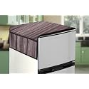Stylista Refridgerator top Cover Suitable for Whirlpool FP 263D PROTTON Roy, 240 Liter Fridge, Dimension (WXD) 65x111 CM, Wooden Pattern Grey