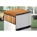 Stylista Refridgerator top Cover Suitable for Whirlpool IF INV CNV 278, 265 Liter Fridge, Dimension (WXD) 65x111 CM, Wooden Pattern Cream