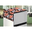 Stylista Refridgerator top Cover Suitable for Whirlpool FP 263D PROTTON Roy, 240 Liter Fridge, Dimension (WXD) 65x111 CM, Chekered Pattern Orange