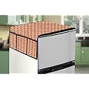 Stylista Refridgerator top Cover Suitable for Whirlpool 205 WDE PRM 2S Wine, 184 Liter Fridge, Dimension (WXD) 65x111 CM, Surface Pattern Brown