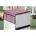 Stylista Refridgerator top Cover Suitable for Whirlpool 230 IMPRO Roy 5S Wine, 207 Liter Fridge, Dimension (WXD) 71x109 CM, Checkered Pattern Magenta