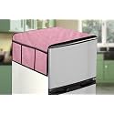 Stylista Refridgerator top Cover Suitable for Whirlpool IF INV CNV 355, 340 Liter Fridge, Dimension (WXD) 65x111 CM, Pin Check Pattern Pink