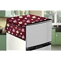 Stylista Refridgerator top Cover Suitable for Whirlpool 230 IMPRO Roy 5S Wine, 207 Liter Fridge, Dimension (WXD) 71x109 CM, Floral Pattern Red