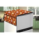 Stylista Refridgerator top Cover Suitable for Whirlpool 205 WDE PRM 4S, 184 Liter Fridge, Dimension (WXD) 65x111 CM, Floral Pattern Orange