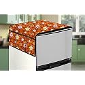 Stylista Refridgerator top Cover Suitable for Whirlpool 205 WDE CLS 3S RED, 184 Liter Fridge, Dimension (WXD) 65x111 CM, Floral Pattern Orange