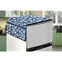Stylista Refridgerator top Cover Suitable for Whirlpool 215 IMPRO Roy 4S, 192 Liter Fridge, Dimension (WXD) 65x111 CM, Floral Pattern Blueish Grey