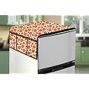 Stylista Refridgerator top Cover Suitable for Whirlpool 205 WDE PRM 2S Wine, 184 Liter Fridge, Dimension (WXD) 65x111 CM, Sprig Pattern Multicolor