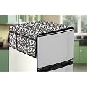 Stylista Refridgerator top Cover Suitable for Whirlpool 215 IMPRO Roy 4S, 192 Liter Fridge, Dimension (WXD) 65x111 CM, Floral Pattern Grey White