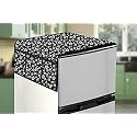 Stylista Refridgerator top Cover Suitable for Whirlpool FP 283D PROTTON Roy, 260 Liter Fridge, Dimension (WXD) 71x109 CM, Floral Pattern White Black