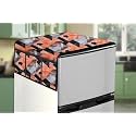 Stylista Refridgerator top Cover Suitable for Whirlpool FP 313D PROTTON Roy, 300 Liter Fridge, Dimension (WXD) 71x109 CM, Chekered Pattern Orange