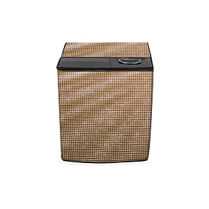 stylista washing machine cover compatible for godrej 62kg semi-automatic top loading gws 6203 ppd pin check pattern brown