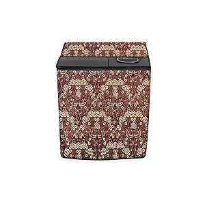 stylista washing machine cover compatible for godrej 9kg semi-automatic top loading wsedge pro 90 50 pb3 m lisp floral pattern beige