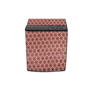 stylista washing machine cover compatible for godrej 75kg semi-automatic top loading ws edge 75 wnrd tb3 m packed pattern crushed berry