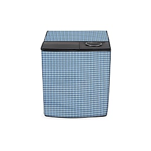 stylista washing machine cover compatible for godrej 65kg semi-automatic top loading ws axis 65 wnrd pn2t pin check pattern blue