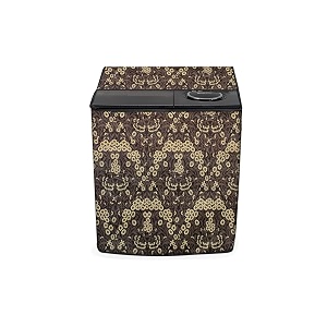 stylista washing machine cover compatible for godrej 8kg semi-automatic top loading wsedge 80 50 tb3 m lvdr floral pattern brown