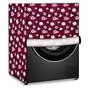 Stylista Washing Machine Cover Compatible for LG 6.5 Kg Fully-Automatic Front Loading FHT1265ZNW Floral Pattern Red