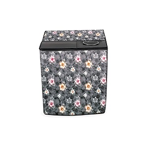 stylista washing machine cover compatible for samsung 75 kg semi-automatic top loading wt75m3000hp floral grey