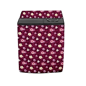 stylista washing machine cover compatible for samsung 7 kg semi-automatic top loading wt70m3200hb floral red