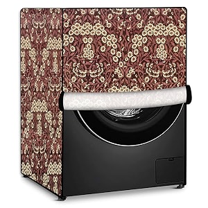 stylista washing machine cover compatible for samsung 7 kg fully-automatic front loading ww70t4020ce floral pattern beige