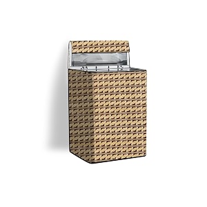 stylista washing machine cover compatible for samsung 65 kg inverter fully-automatic top loading washing machine wa65t4262ggtl symmetric pattern beige