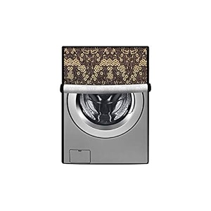 stylista washing machine cover compatible for samsung 8 kg fully-automatic front loading ww80t604dlb floral pattern brown