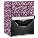 Stylista PVC Washing Machine Cover Compatible for Samsung 7 Kg Fully-Automatic Front Loading WW70J42E0IW, Floral Pattern Purple