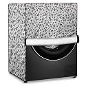 Stylista PVC Washing Machine Cover Compatible for Samsung 7 Kg Fully-Automatic Front Loading WD70M4443JW, Floral Pattern Grey